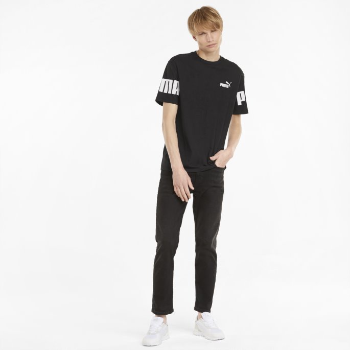 Puma På Tilbud Black Power Colourblock Herre-t-skjorte