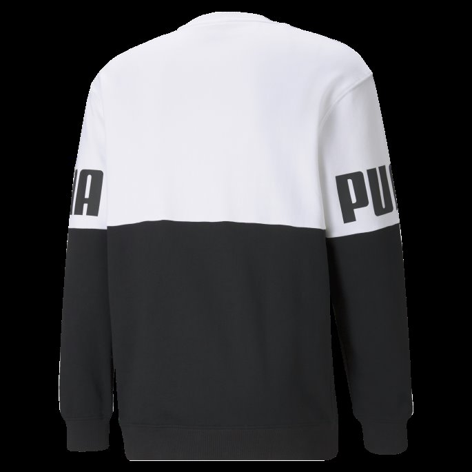 Hvit Puma På Tilbud Power Colourblock Herregenser Med Rund Hals