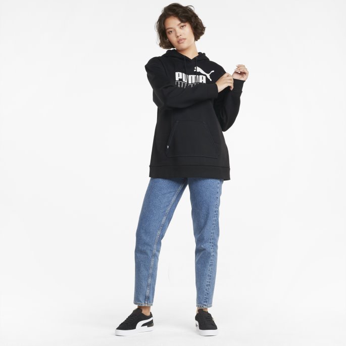 Power Elongated Dame Hettegenser Svart Puma På Tilbud