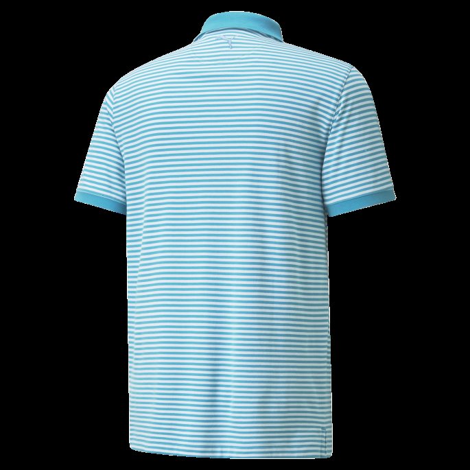 Puma På Salg Signatur Stripe Golf Poloskjorte For Menn Alger Blå