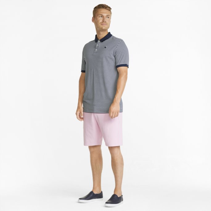 Marineblå Blazer Puma På Tilbud Signaturstripe Golfpoloskjorte For Menn