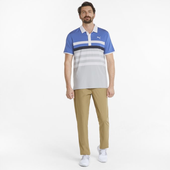 Mattr One Way Herre Golf Poloskjorte Puma På Tilbud Lys Kobolt-lys Hvit