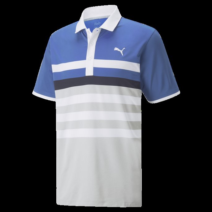 Mattr One Way Herre Golf Poloskjorte Puma På Tilbud Lys Kobolt-lys Hvit