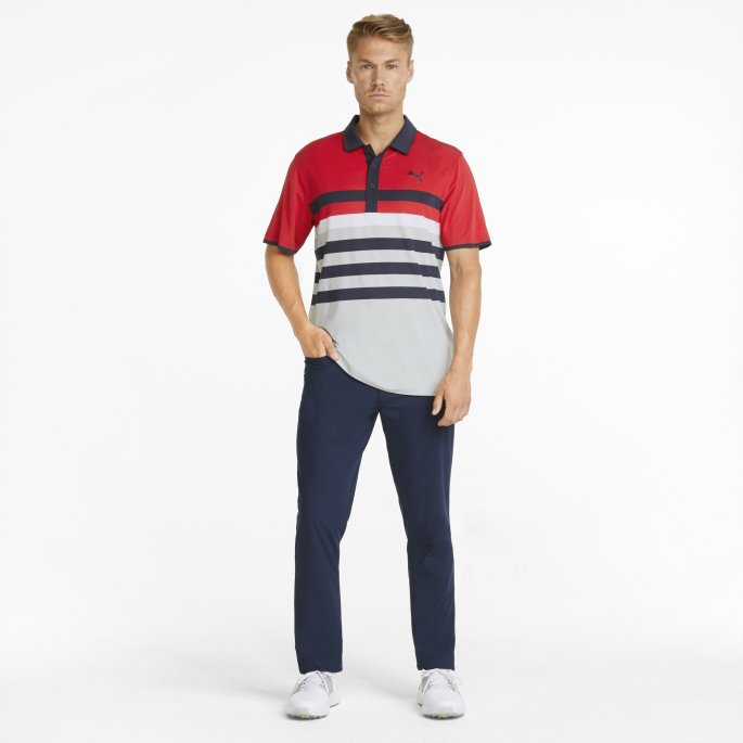 Puma På Tilbud Skipatrulje-lys Hvit Mattr Enveis Golfpoloskjorte For Menn