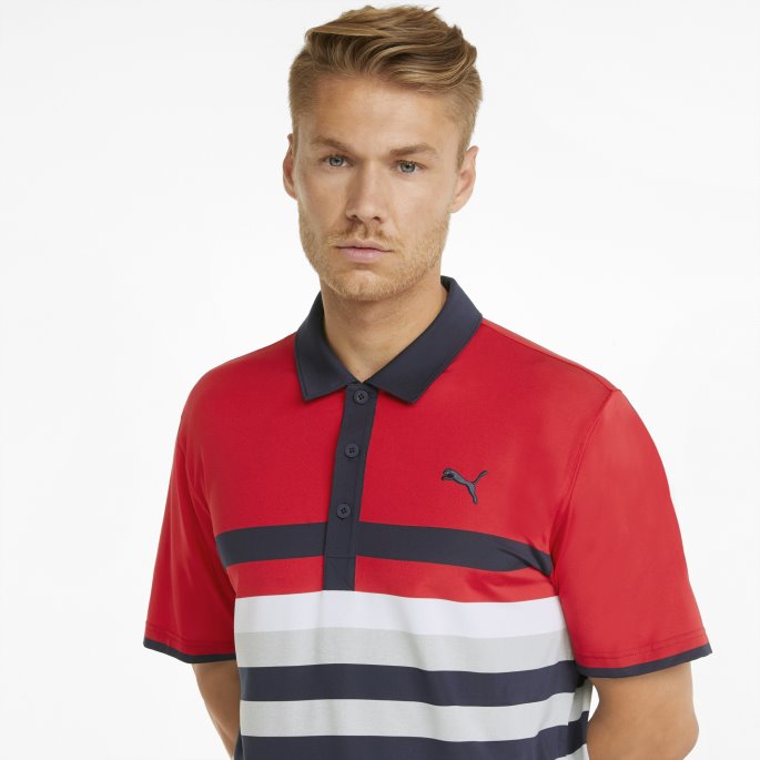 Puma På Tilbud Skipatrulje-lys Hvit Mattr Enveis Golfpoloskjorte For Menn