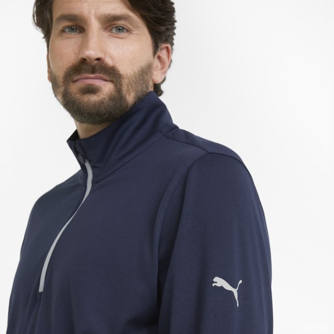 Puma På Tilbud Gamer Golfgenser Med Kvart Glidelås, Marineblå Blazer For Menn