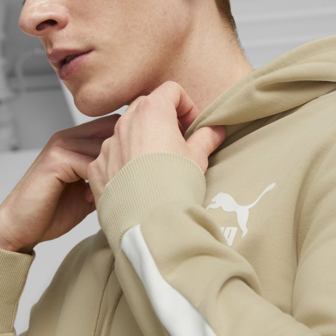 Puma På Tilbud Lys Sand Ikonisk T7 Hettegenser For Menn