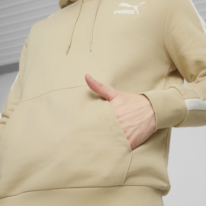 Puma På Tilbud Lys Sand Ikonisk T7 Hettegenser For Menn