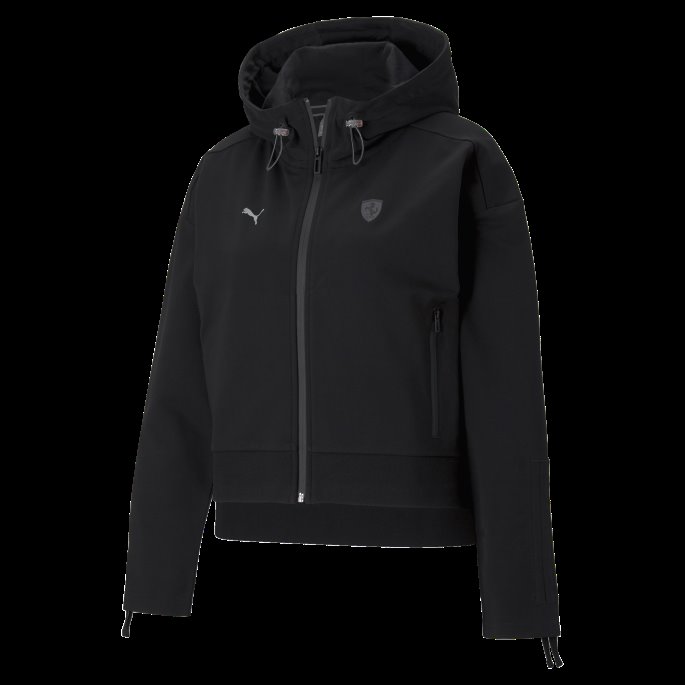 Puma På Tilbud Svart Scuderia Ferrari Stil Damejakke Med Hette