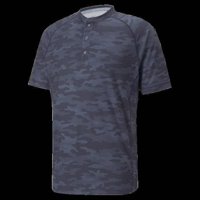 Marineblå Blazer-camo Egw Skyspunnet Matte Henley Golfpoloskjorte For Menn Puma På Salg