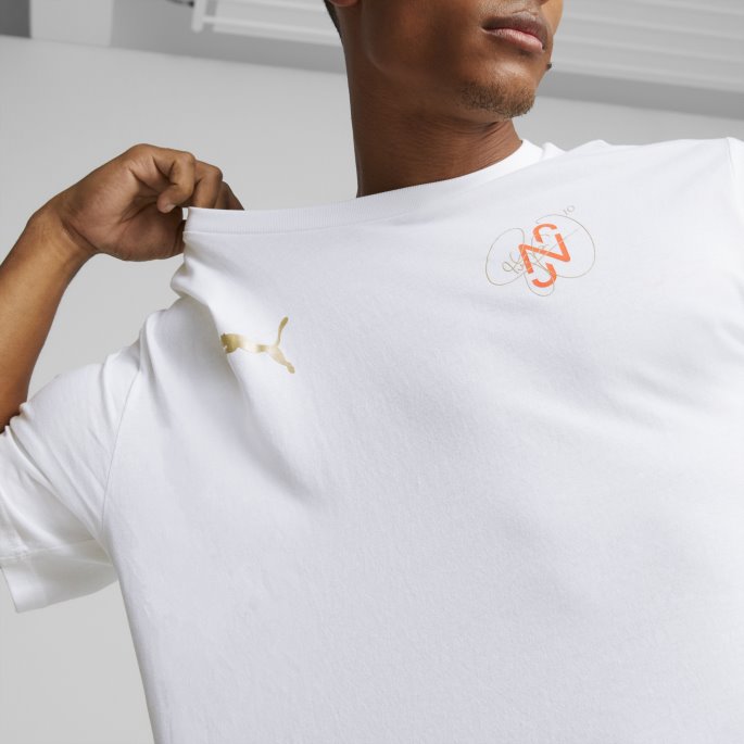 Puma På Salg Hvit Neymar Jr Dream Chaser Fotball Grafisk T-skjorte For Menn