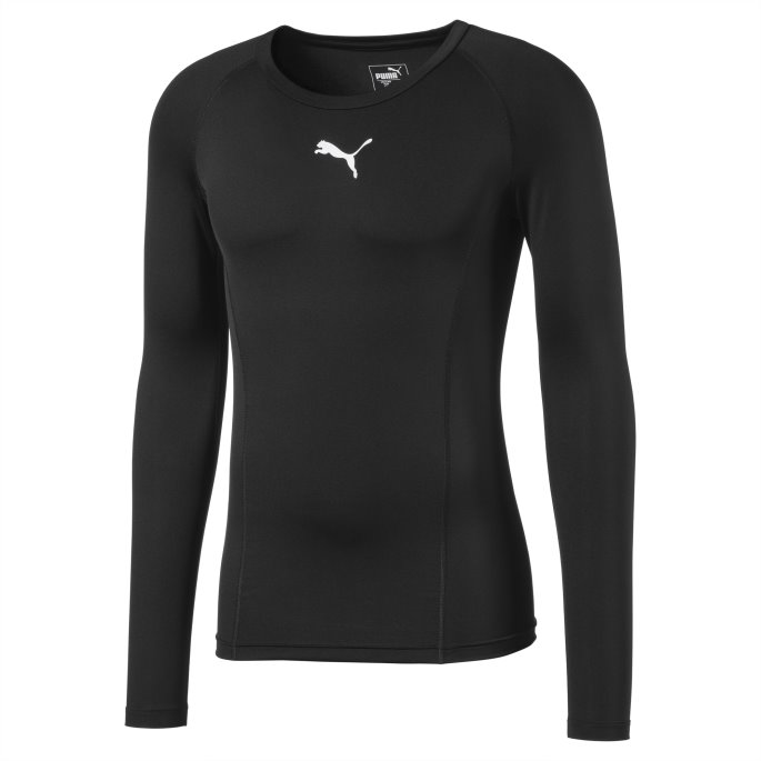 Svart Liga Baselayer Langermet Herre T-skjorte Puma På Salg