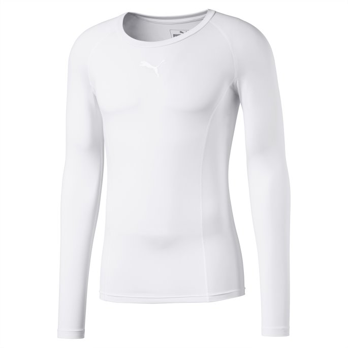 Puma På Tilbud Hvit Liga Baselayer Langermet Herre T-skjorte