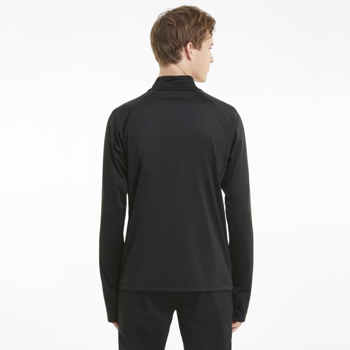 Puma På Tilbud Teamliga Quarter-zip Herrefotball Topp Svart-hvit