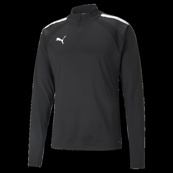 Puma På Tilbud Teamliga Quarter-zip Herrefotball Topp Svart-hvit