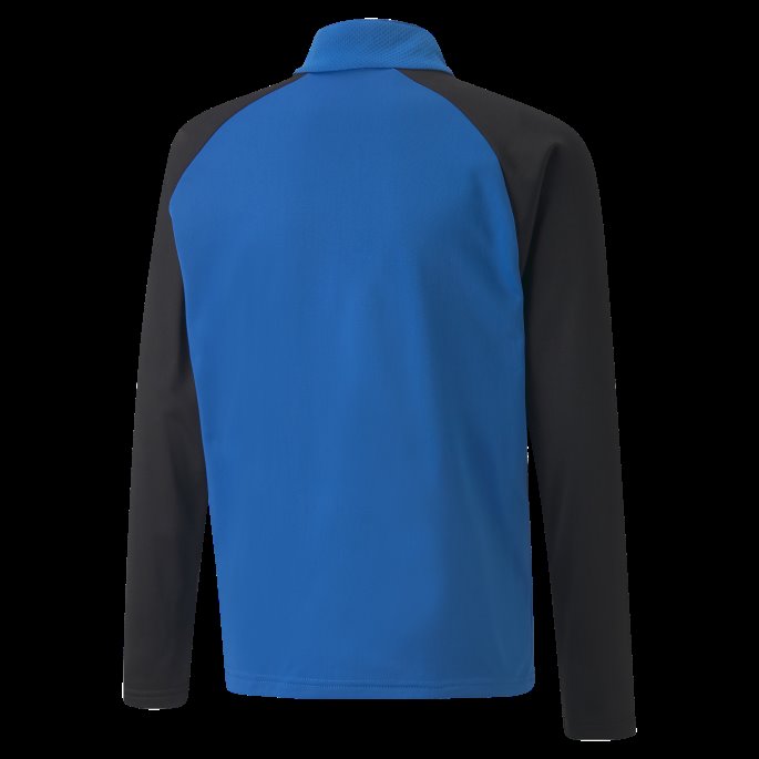 Puma På Tilbud Elektrisk Blå Limonade-svart Teamliga Quarter-zip Ungdomsfotball Topp