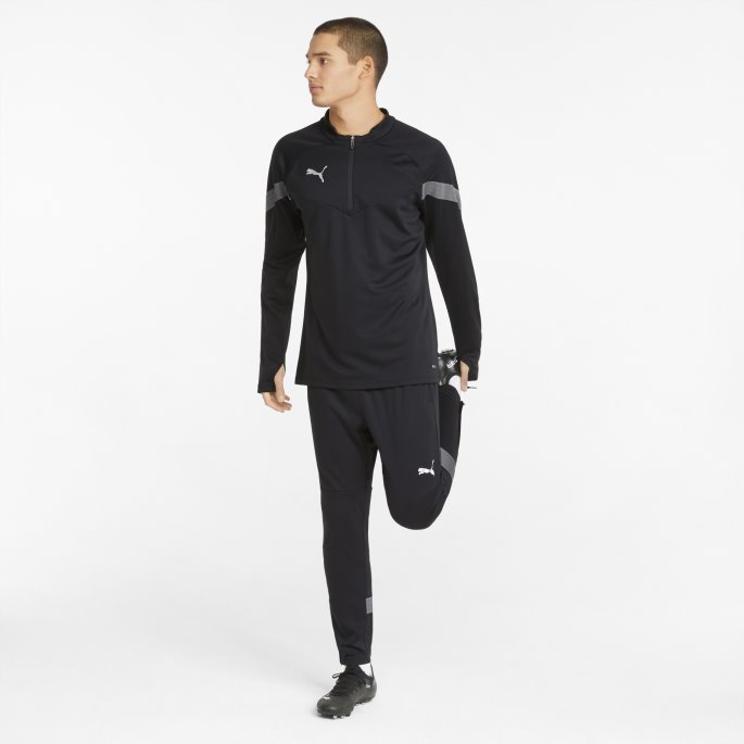 Lagfinaletrening Kvart Glidelås Herrefotball Topp Puma På Tilbud Svartrøkt Perle-sølv