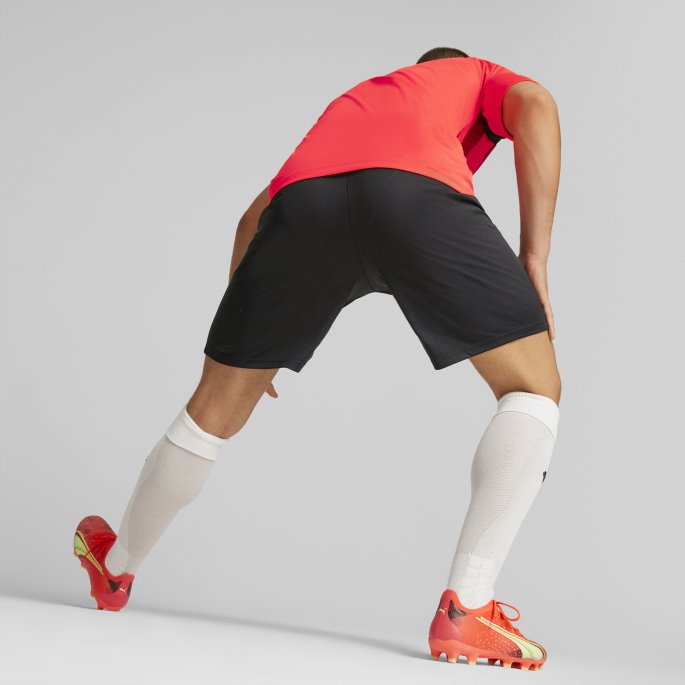 Puma På Tilbud Teamliga Trening Fotballshorts For Menn 2 Svart-glødende Koraller