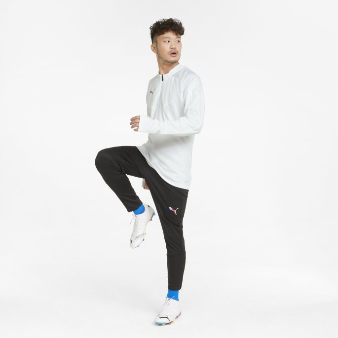 Puma På Salg Individuell Slutttrening Kvart Glidelås Fotballjakke For Menn Hvit Havdykk Orkidé