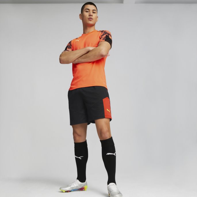 Svart-ild Coral Puma På Salg Individuell Finale Fotball Trening Shorts Menn