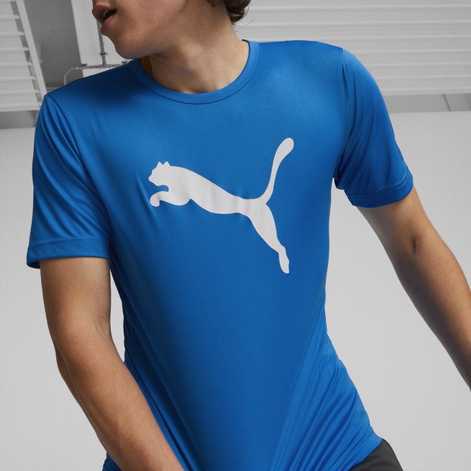 Individualrise Fotball Logo Tee Menn Elektrisk Blå Lemonade-peacoat Puma På Salg
