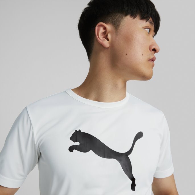 Puma På Salg Individualrise Fotball Logo T-skjorte Menn Hvit-svart