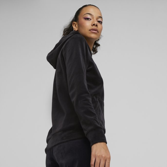 Puma På Tilbud Svart Essentials+ Hettegenser I Velur Dame