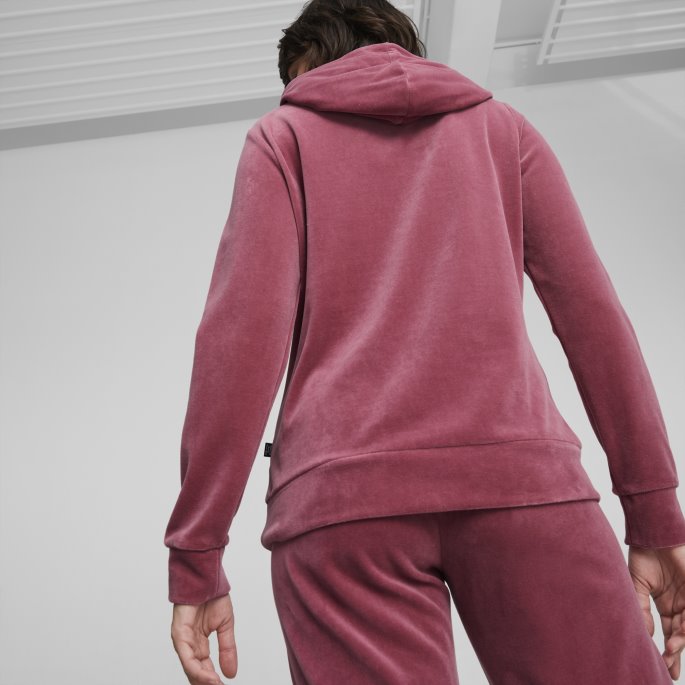 Puma På Tilbud Dusty Orchid Essentials+ Hettegenser I Velour Kvinner