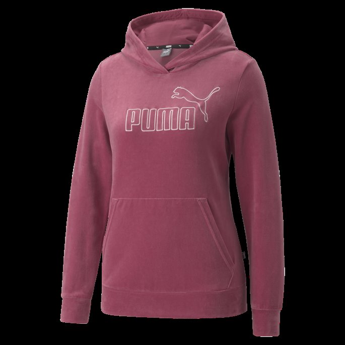 Puma På Tilbud Dusty Orchid Essentials+ Hettegenser I Velour Kvinner