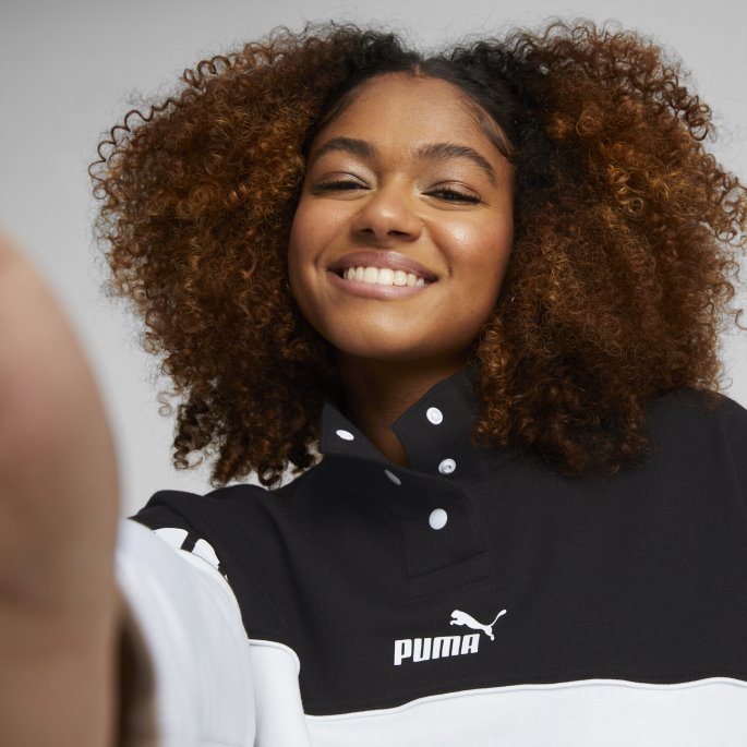 Puma På Tilbud Power Colourblock Sweatshirt Dame Svart