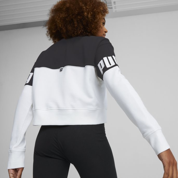 Puma På Tilbud Power Colourblock Sweatshirt Dame Svart