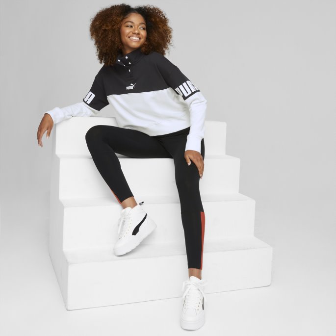 Puma På Tilbud Power Colourblock Sweatshirt Dame Svart