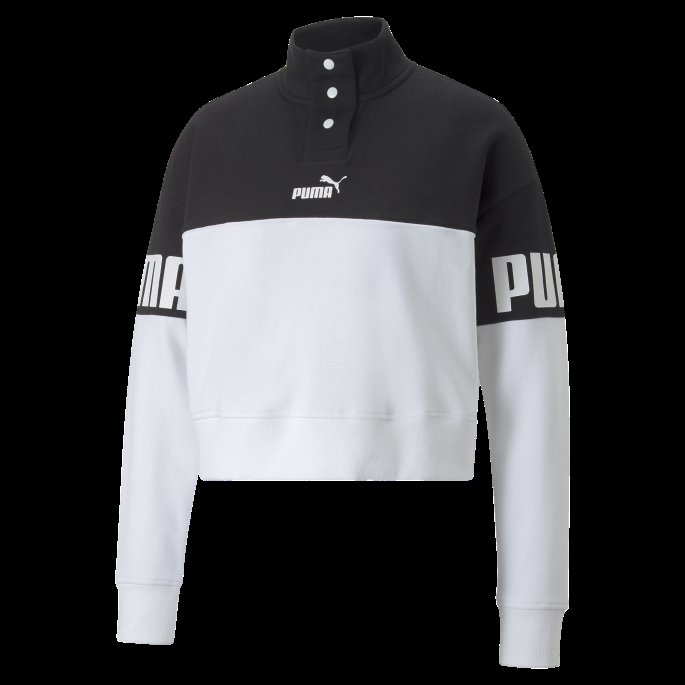 Puma På Tilbud Power Colourblock Sweatshirt Dame Svart