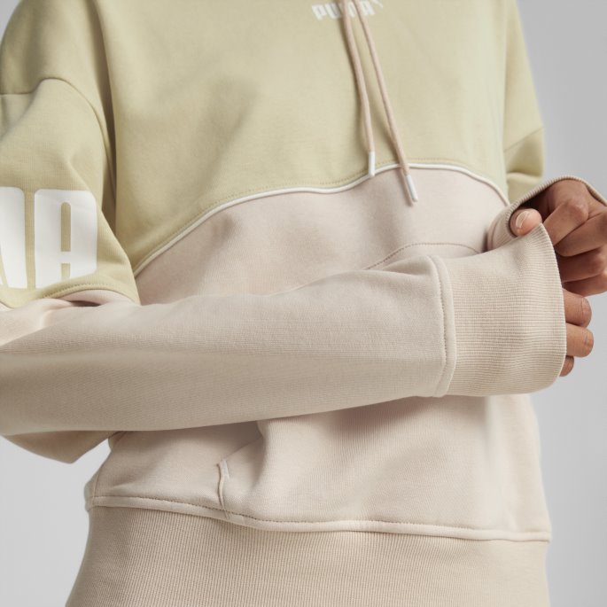 Puma På Tilbud Power Colourblock Hettegenser Kvinner Lys Sand