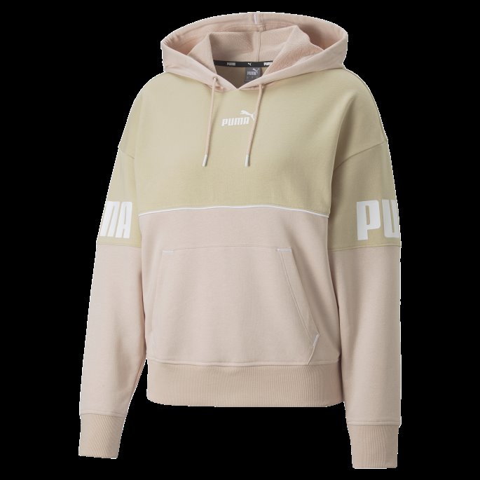 Puma På Tilbud Power Colourblock Hettegenser Kvinner Lys Sand