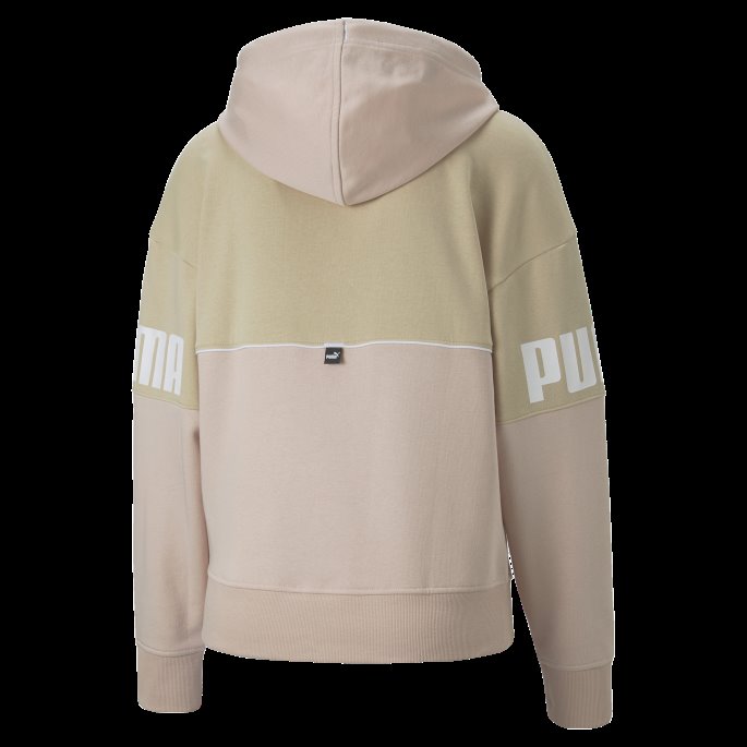 Puma På Tilbud Power Colourblock Hettegenser Kvinner Lys Sand