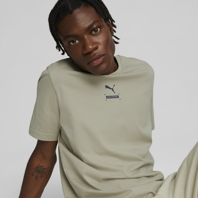 Puma På Tilbud Bedre Herre T-skjorte Pebble Grå