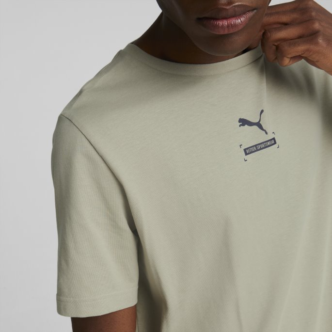 Puma På Tilbud Bedre Herre T-skjorte Pebble Grå