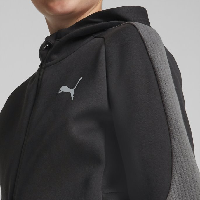 Svart Puma På Tilbud Evostripe Jakke Med Full Glidelås Ungdom