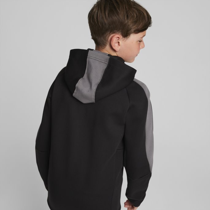 Svart Puma På Tilbud Evostripe Jakke Med Full Glidelås Ungdom