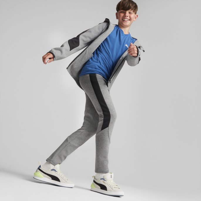 Evostripe Jakke Med Full Glidelås Ungdom Mellomgrå Lyng Puma På Tilbud