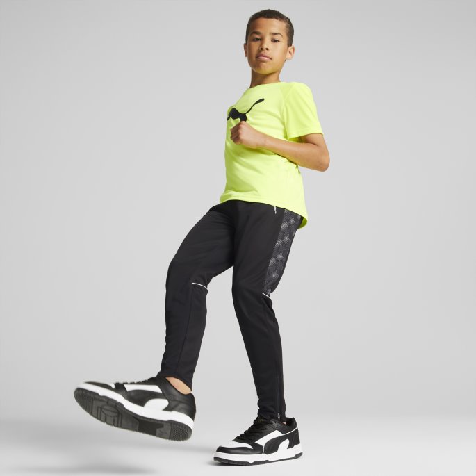 Puma På Tilbud Aktiv Sport Katt Ungdom Poly Tee Lime Squeeze