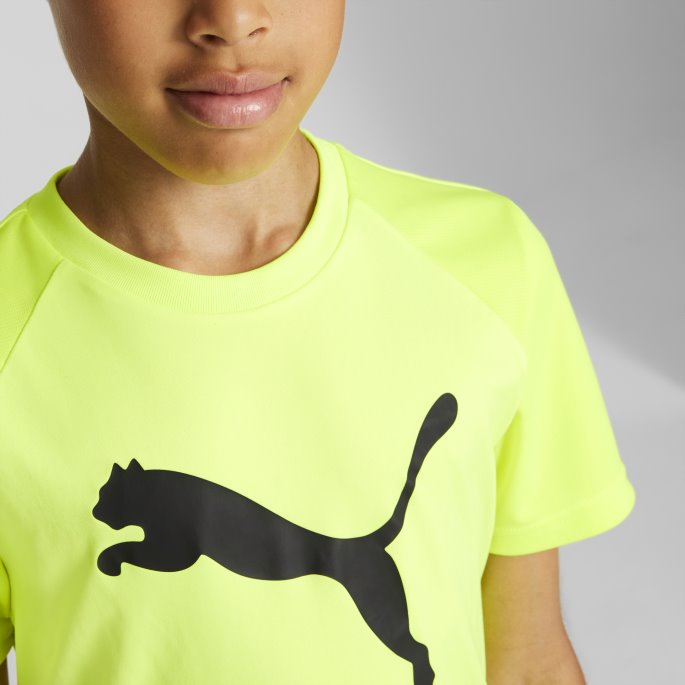 Puma På Tilbud Aktiv Sport Katt Ungdom Poly Tee Lime Squeeze