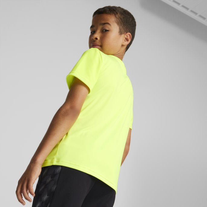 Puma På Tilbud Aktiv Sport Katt Ungdom Poly Tee Lime Squeeze