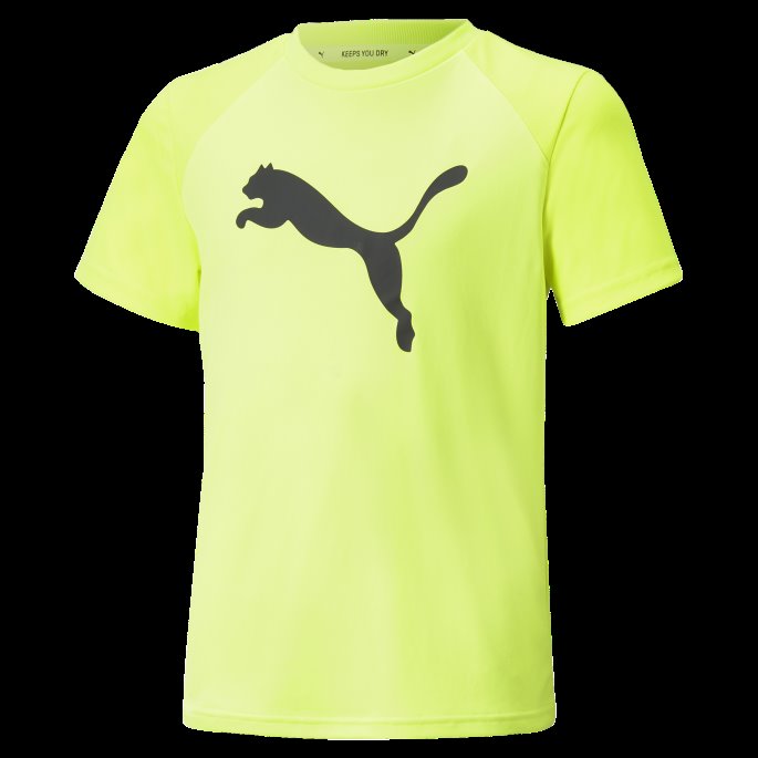 Puma På Tilbud Aktiv Sport Katt Ungdom Poly Tee Lime Squeeze