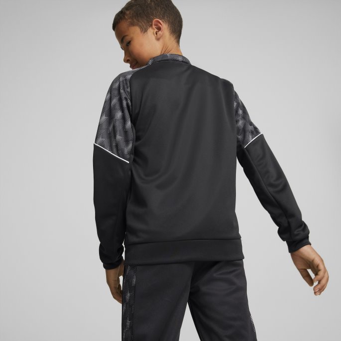 Aktiv Sports Polyester Jakke Med Full Glidelås Ungdom Puma På Tilbud Svart
