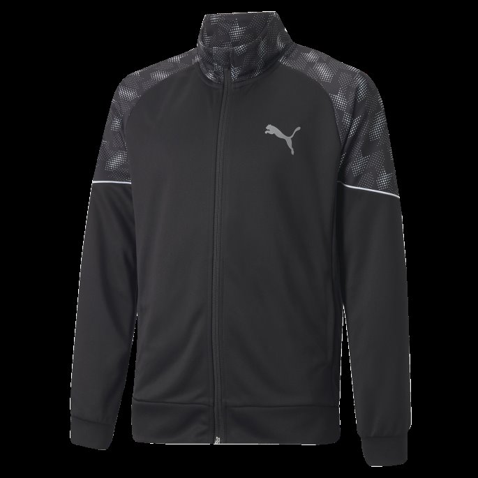 Aktiv Sports Polyester Jakke Med Full Glidelås Ungdom Puma På Tilbud Svart