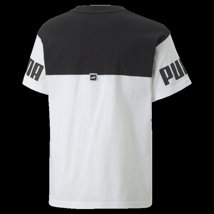 Puma På Tilbud Power Color Block Tee Ungdom Hvit