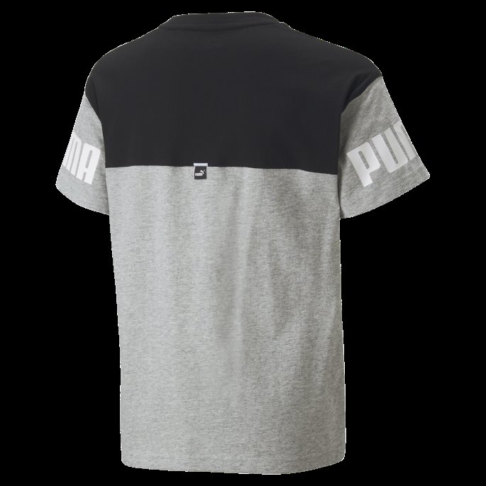 Lys Grå Lyng Power Color Block Tee Ungdom Puma På Salg