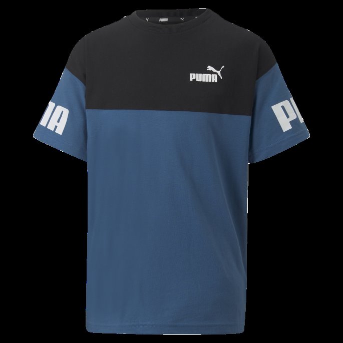 Puma På Salg Lake Blue Power Color Block Tee Ungdom